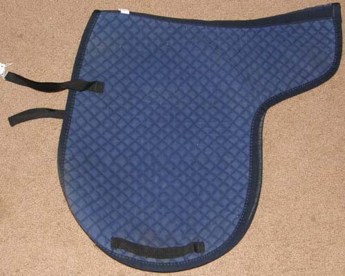 Contour Quilted Cotton Dressage Pad Quilted Cotton Shaped Pad Contour English Saddle Pad Navy Blue
