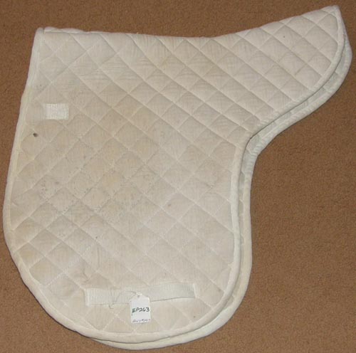 Padded Quilted English Saddle Pad Padded Shaped Dressage Pad White
