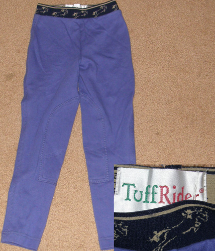 Tuff Rider Pull On Schooling Tights TuffRider Knee Patch English Breeches Riding Pants Childs S Purple