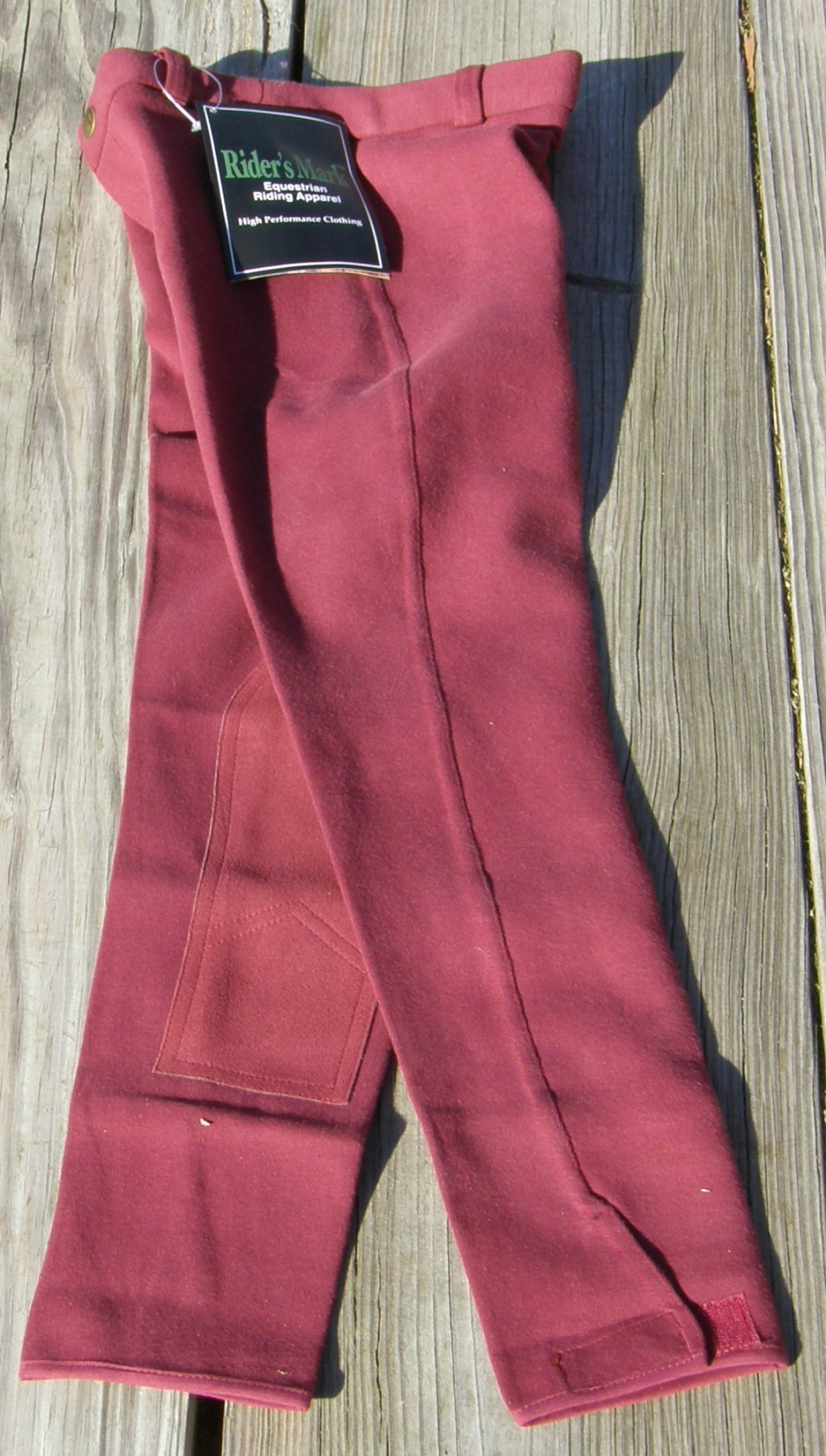 Riders Mark Knee Patch English Breeches Riding Pants Childs Sizes 6 10 12 16 Burgundy
