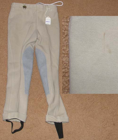 On Course Cotton Jodhpur Breeches Pull On Knee Patch English Breeches Schooling Tights Riding Pants Childs 8 Grey Lead Liner Short Stirrup Riders