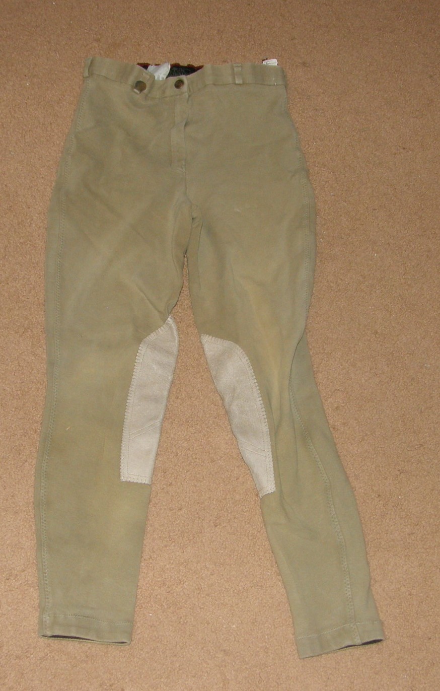 On Course Cotton Naturals Classic Knee Patch English Breeches Ladies 29 Khaki