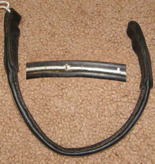 Rolled Leather Round Raised Browband English Bridle Browband Cob Arabian Browband Black Replacement Bridle Part