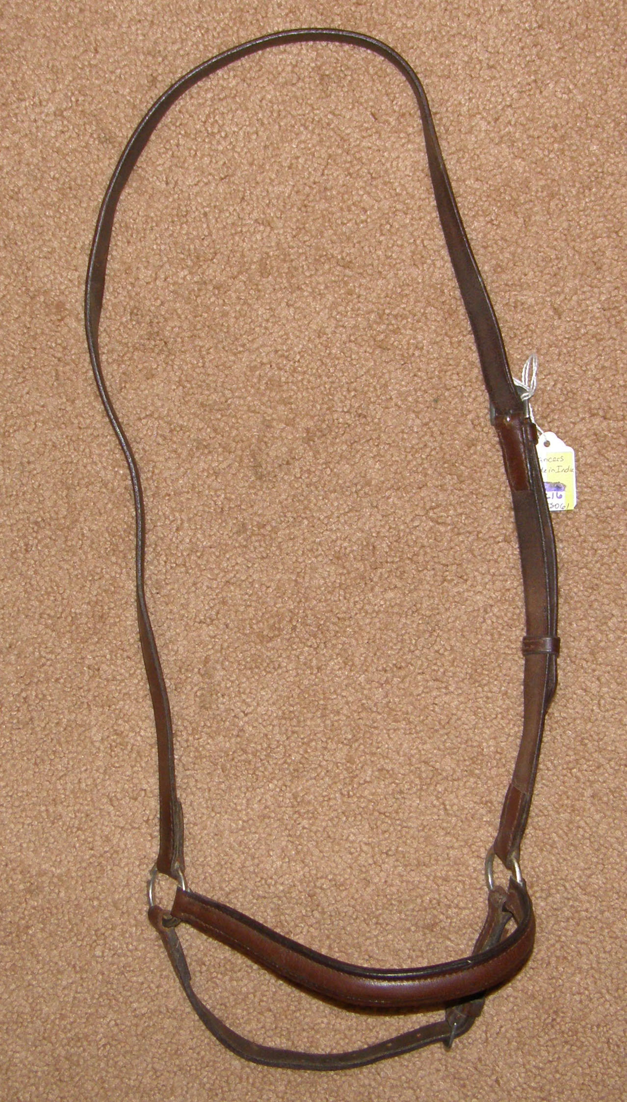 Lancers Round Raised English Caveson with Shaped Noseband Brown WB XL Horse
