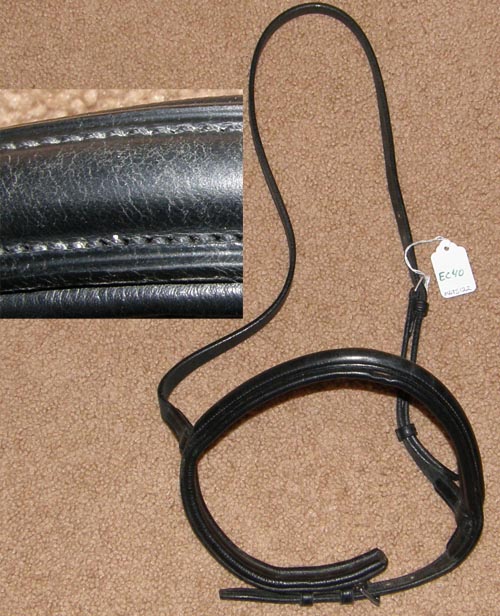 Black Padded Leather Round Raised English Caveson