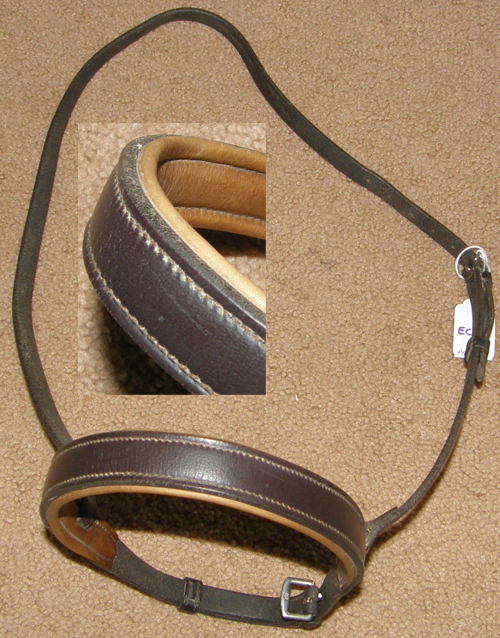 Brown Padded Leather English Caveson Horse