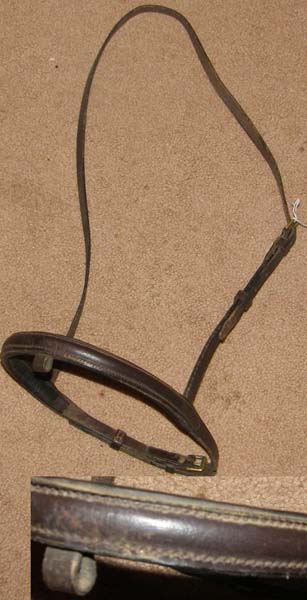 Padded Leather Round Raised English Caveson Flash Noseband L Horse/WB Brown