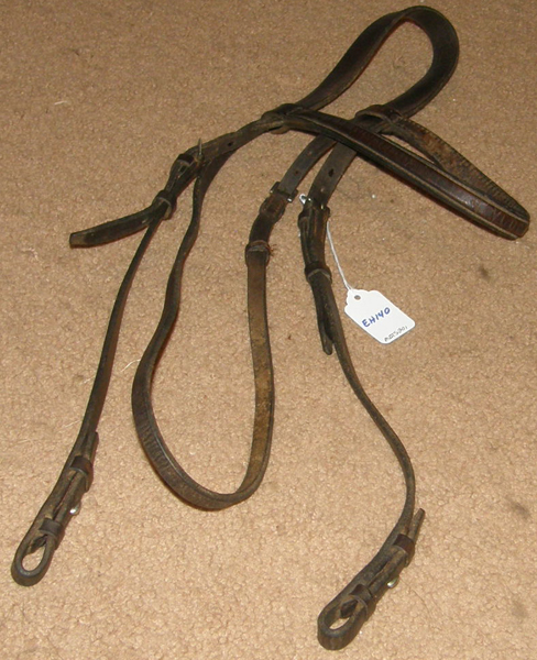 Square Raised English Headstall Snaffle Bridle English Bridle Dark Brown L Horse/OS