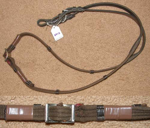 5/8” Leather 3/4" Cotton Web Reins Pony Event Reins Cob English Reins with Handholds Brown 34"