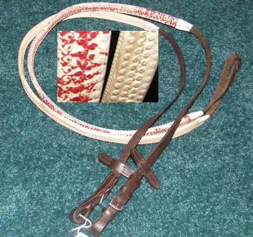 55/8” Kris Rubber Reins Leather English Reins Event Reins Training Reins 54" Brown Martingale Stops
