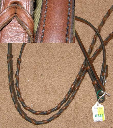 Excel XL 5/8” Laced Reins English Reins Brown 54"