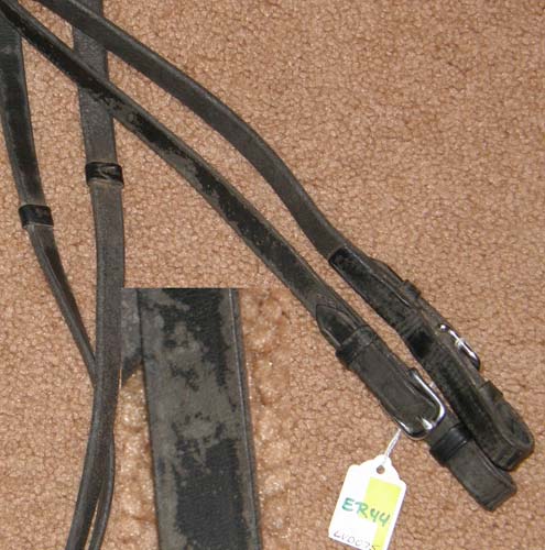5/8” Flat Reins Plain Reins Continental English Reins With Hand Stops Black 58"