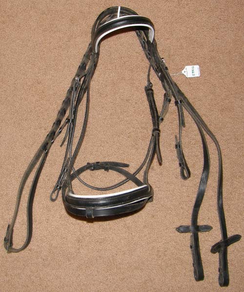 NEW HAVANA BROWN LEATHER MINI HORSE SIZE ENGLISH BRIDLE HEADSTALL LACED REINS 