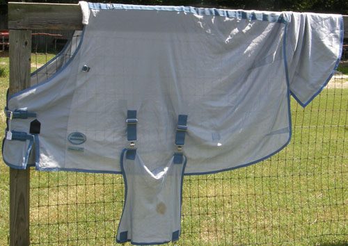 72” OF WeatherBeeta Airflow Mesh Rug Fly Sheet with Belly Band Detach-A-Neck Horse Fly Sheet with Shoulder Gussets Blue