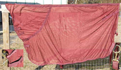 Contour Fitted Cooler Style Mesh Fly Sheet Burgundy Medium 70-76