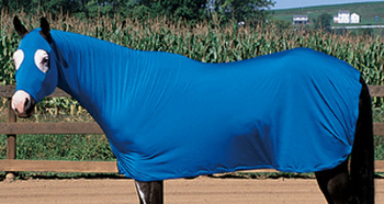 Weaver Equiskinz Full Body Stretch Lycra Sheet Equiskin Full Body Slinky Sheet Sleazy Hood & Sheet Blanket Liner L Horse Navy Blue