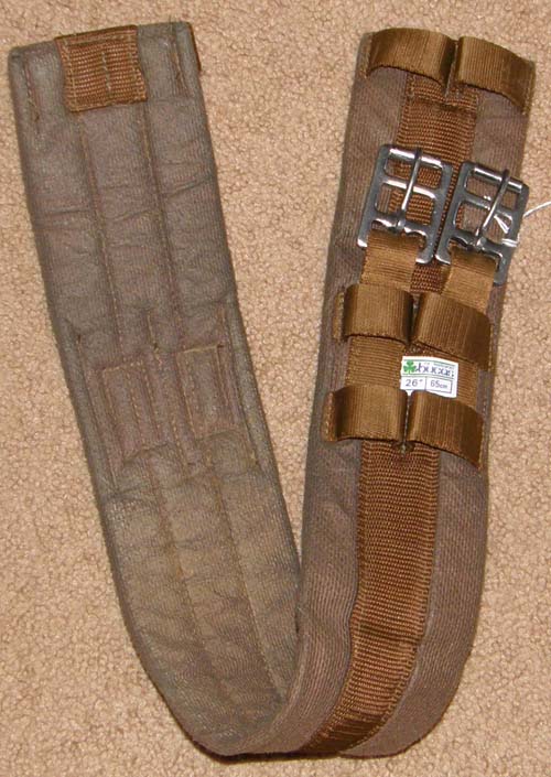 Bucas 26” Web Padded Dressage Girth Brown Easy Care Synthetic English Girth Brown