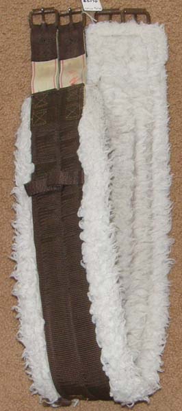 44” Fleece Lined English Girth Synthetic English Girth Elastic Ends Brown