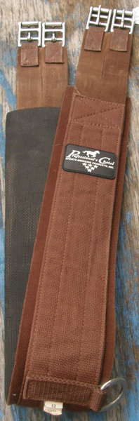 Professionals Choice SMx English Girth Detachable 2 Part Neoprene Lined Synthetic Girth Elastic Ends English Girth 52" Brown