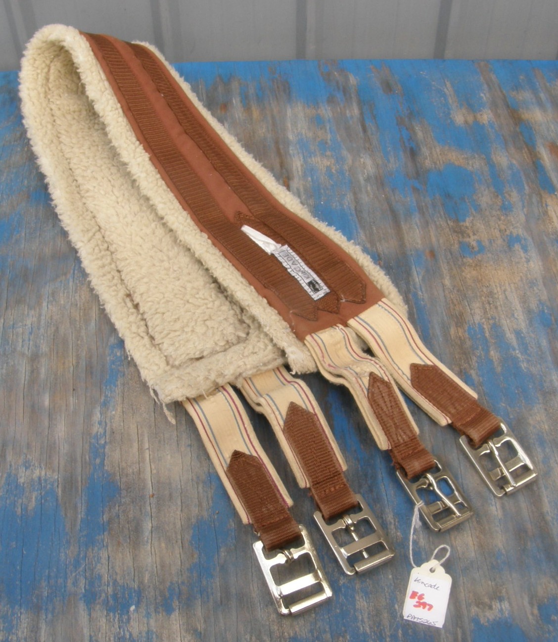 Kincade 46" Equalizing Fleece Girth Fleece Lined Synthetic English Girth Dual Elastic Ends Brown