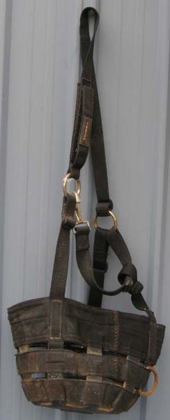 Tough-1 Grazing Muzzle Headstall Grazing Muzzle Attached Safety Halter Breakaway Crown L Horse