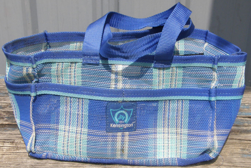 Kensington Show Tote Mesh Grooming Tote Ringside Bag Blue Ice Plaid