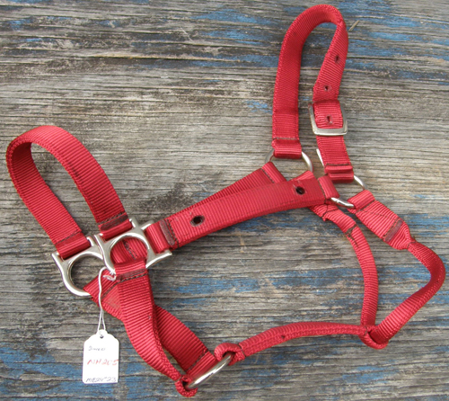 Simco Supreme Nylon Halter Heavy Duty Halter Yearling/Cob/S Horse Red
