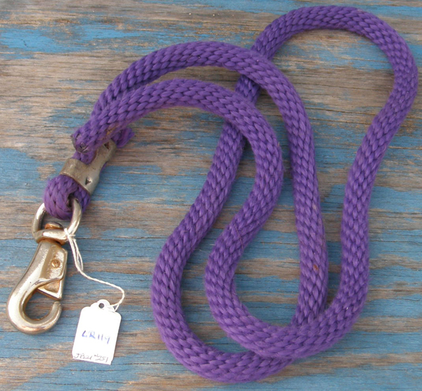 Braided Poly Lead Rope with Bull Snap Purple 3/4" x 6' 