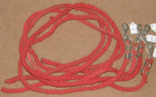 Braided Cotton Lead Rope with Snap 5/8" x 5' Red Miniature Horse Pony