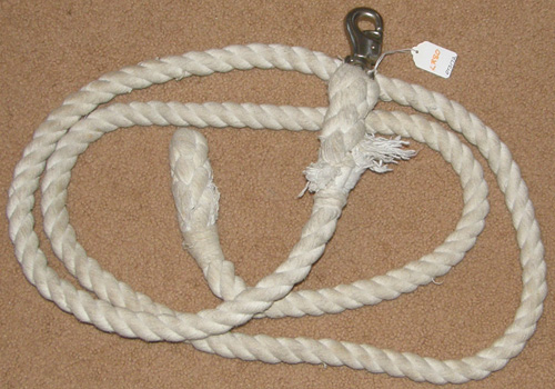 Cotton Lead Rope with Bull Snap 1" x 9' White