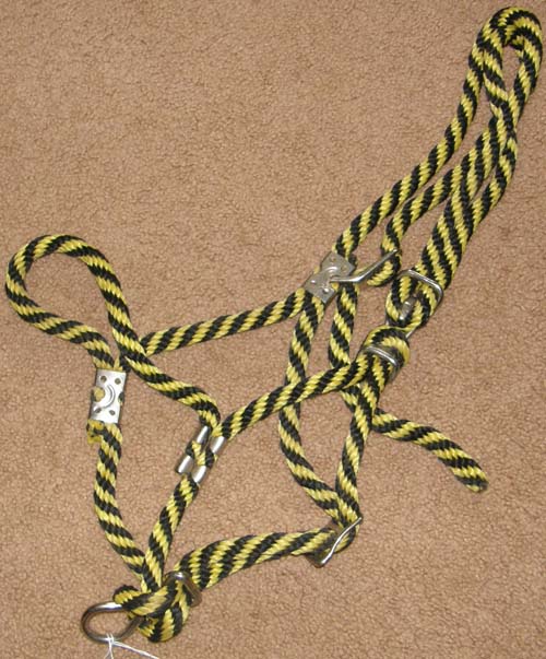Poly Rope Halter Adjustable Horse Halter Black/Yellow