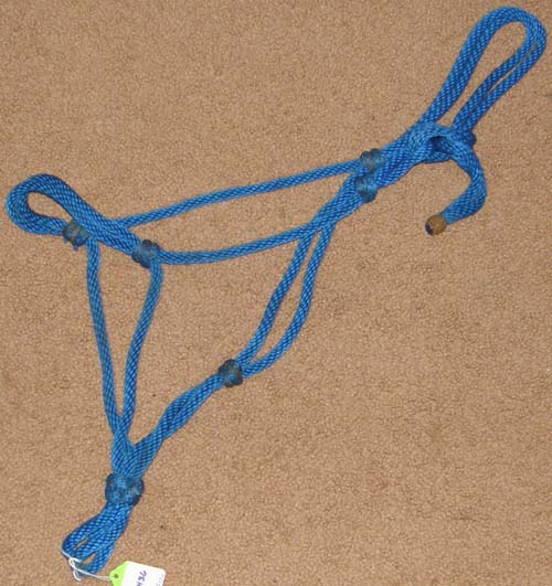 Soft Poly Rope Tied Halter Rope Halter Cob Arabian Small Horse Halter Blue
