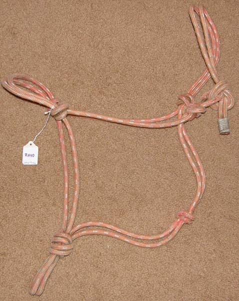 Poly Rope Tied Halter Rope Halter Horse Peach/White