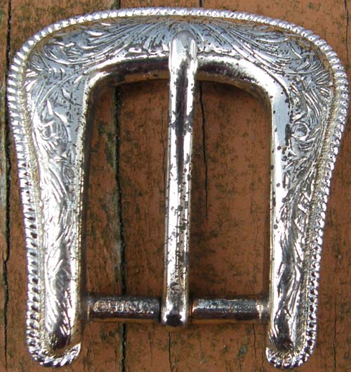 Etched Silver Western Buckle for Bridle Headstall Chaps Show Halter Belt