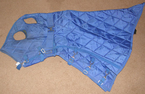 Quilted Blanket Hood Quilted Nylon Hood S-M Horse Blue
