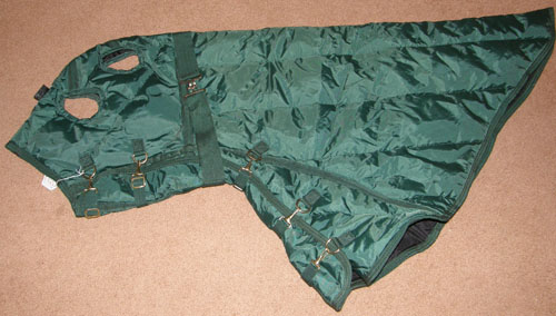 Schneider's Adjusta-Fit Quilted Blanket Hood Quilted Nylon Hood L Horse Hunter Green