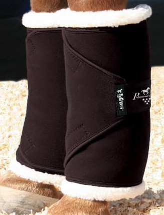 Professionals Choice VenTECH Standing Wraps Leg Wraps Leg Bandages Fleece Lined Neoprene Shipping Boots Black Horse M 14"
