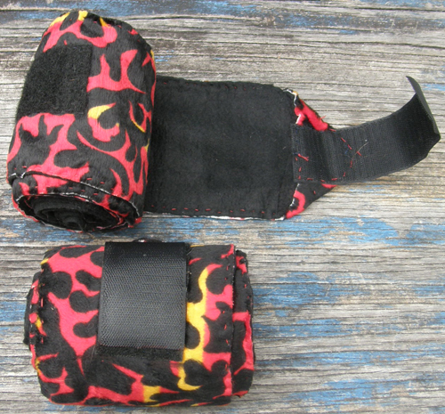 Custom Made Polo Wraps Leg Wraps Horse Leg Bandages Red/Yellow/Black Print