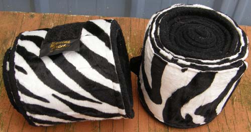 Equine Textiles Zebra Print Black & White Polo Wraps Leg Wraps Polo Bandages Horse
