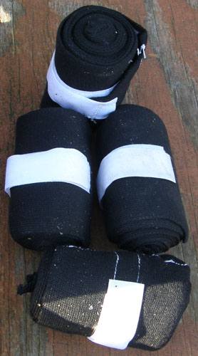Standing Bandages Track Bandages Knit Standing Wraps Leg Wraps Black