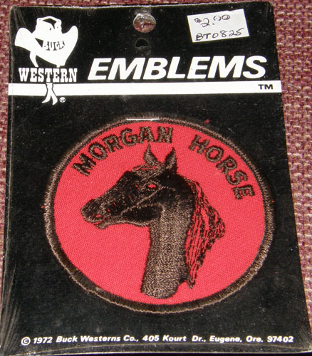 Buck Western Emblems Black Morgan Horse Sew On Patch