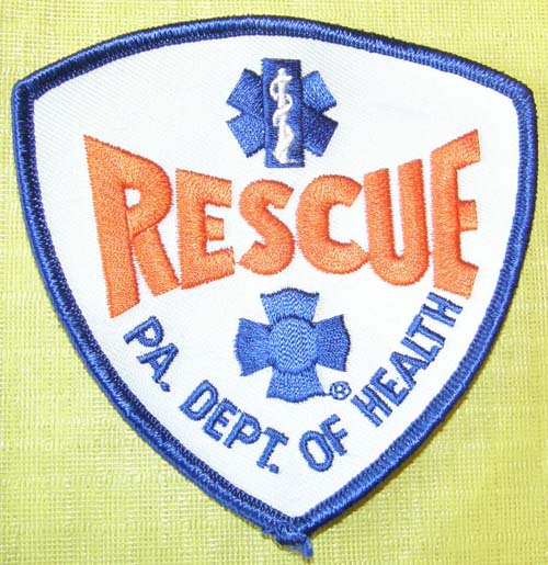 Vintage PA Department Of Health Rescue EMS Fire Dept Patch Sew On Shoulder Patch