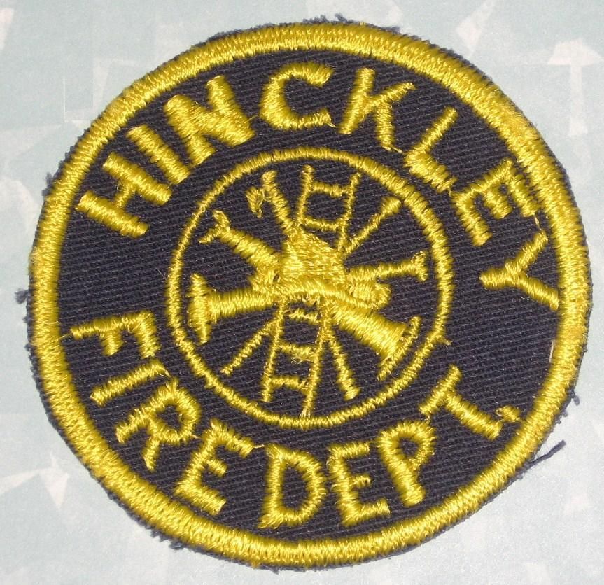 Vintage Hinckley OH Round Fire Dept Patch Sew On Shoulder Patch