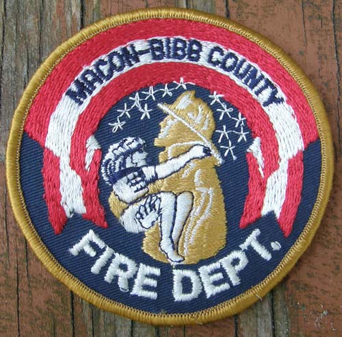Vintage Macon-Bibb County GA Round Fire Dept Patch Sew On Shoulder Patch