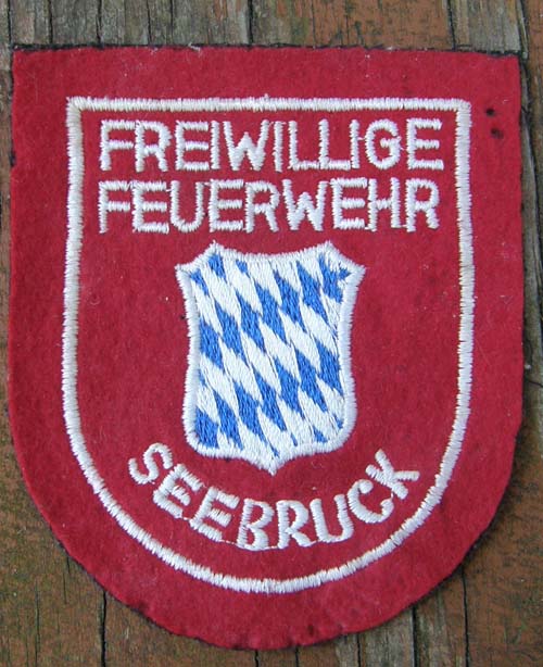 Vintage Freiwillige Feuerwehr Seebruck German Volunteer Fire Dept Patch Sew On Shoulder Patch
