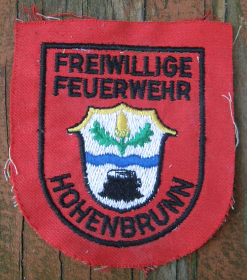 Vintage Freiwillige Feuerwehr Hohenbrunn German Volunteer Fire Dept Patch Sew On Shoulder Patch