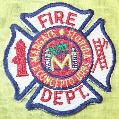 Vintage Margate Florida Fire Dept Patch Sew On Shoulder Patch