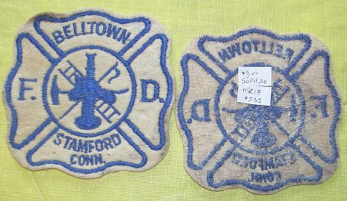 Vintage Felt Belltown Stamford Conn Fire Dept Patch Sew On Shoulder Patch