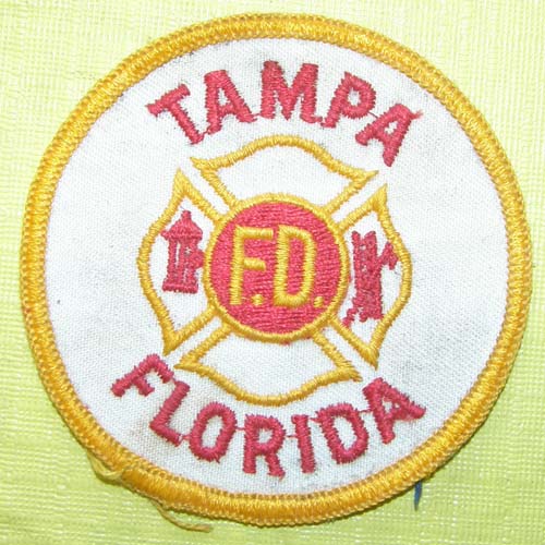 Vintage Tampa Florida Round Fire Dept Patch Sew On Shoulder Patch