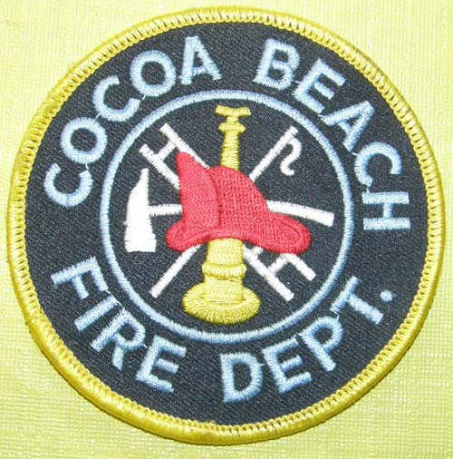 Vintage Cocoa Beach Florida Round Fire Dept Patch Sew On Shoulder Patch
